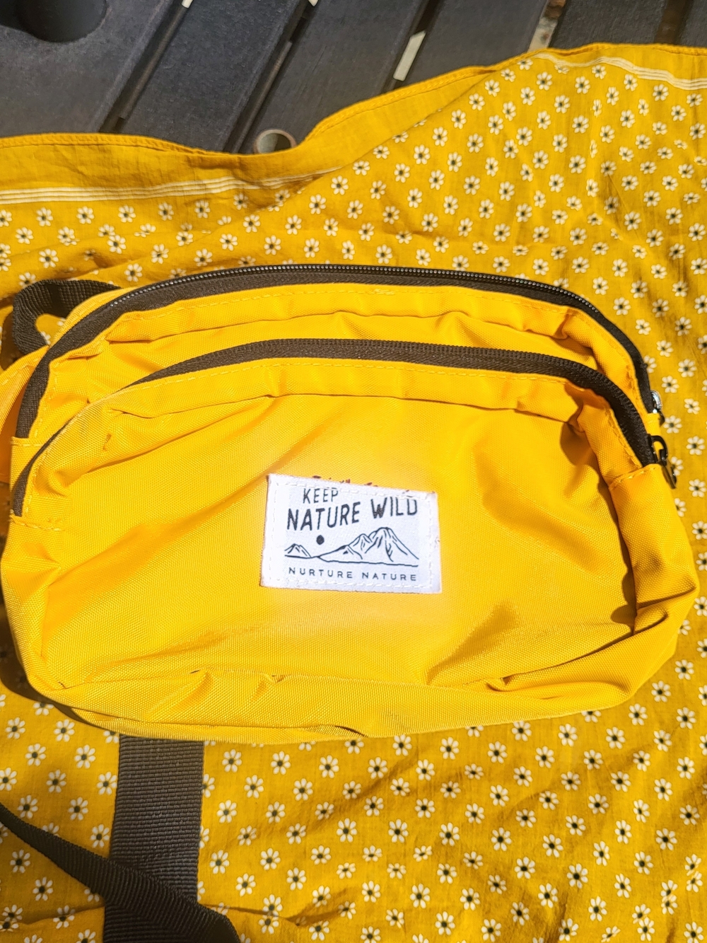 Keep Nature Wild Yellow Cross Body Bag